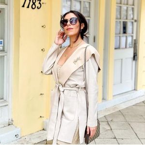 Zara Faux Suede Tie Jacket Size Medium